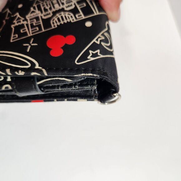 Disney Park Trifold Wallet/Wristlet Black W Mickey Mouse Castle - Picture 13 of 15